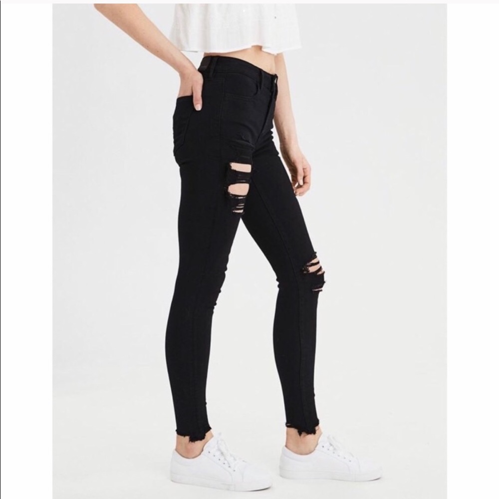 Ripped Black High Waisted Jeans